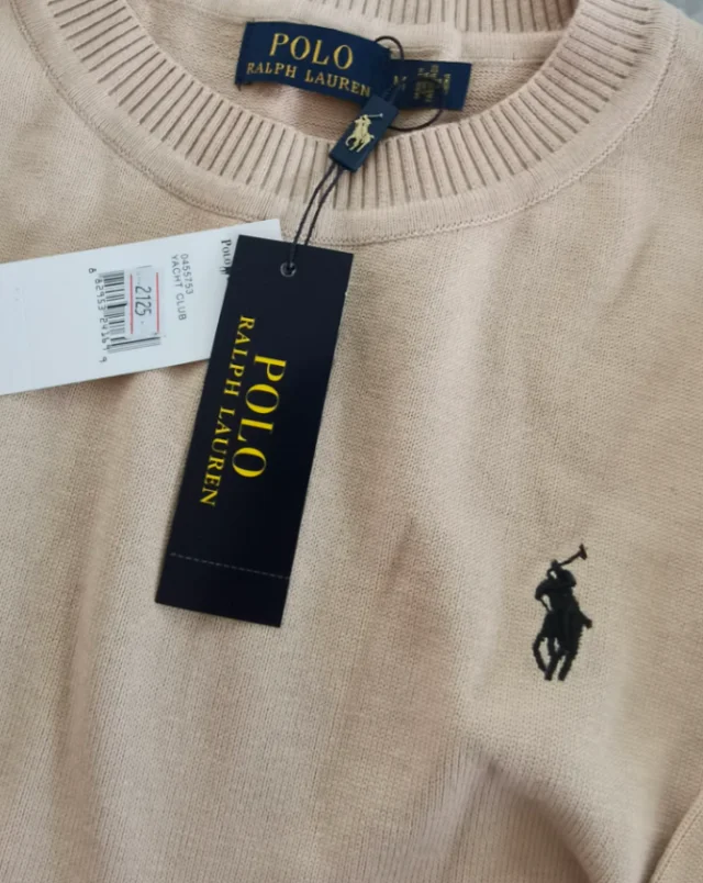Polo Ralph Lauren Knitwear Crewneck Knit Sweater with Embroidered Pony Logo and RLX Sleeve Detail product detail image 10