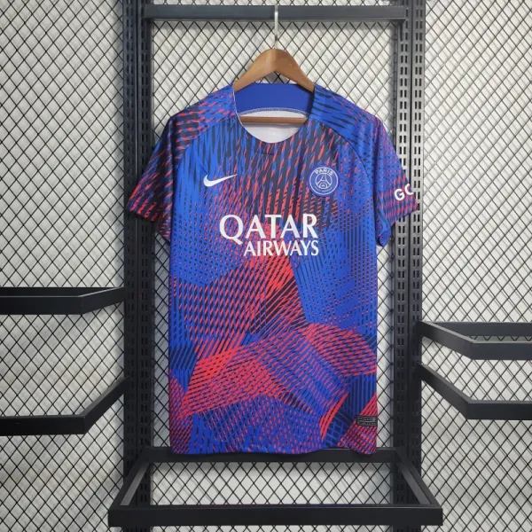 Paris Saint-Germain 2023-24 Third Jersey Blue Red Patterned Jersey - 1