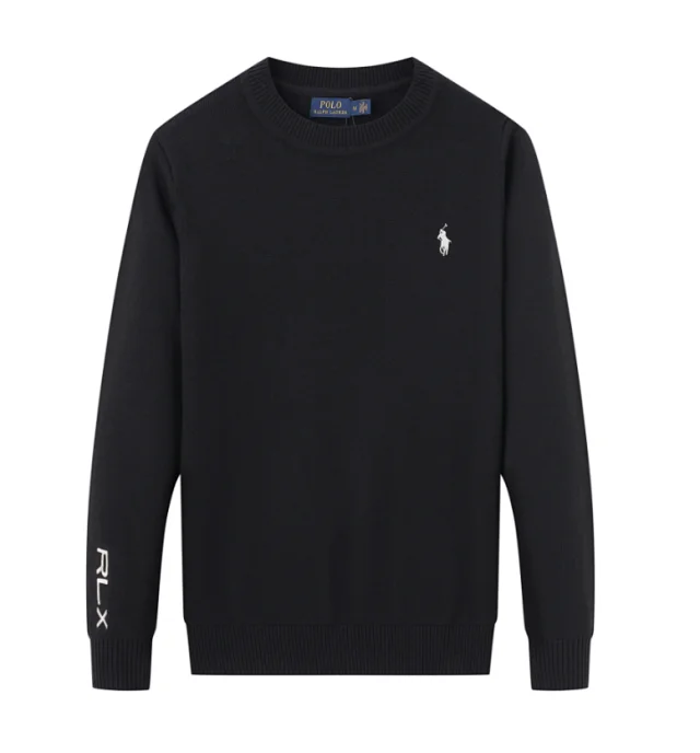 Polo Ralph Lauren Knitwear Crewneck Knit Sweater with Embroidered Pony Logo and RLX Sleeve Detail product detail image 2