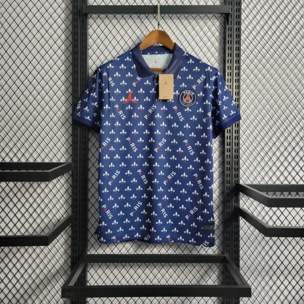 Paris Saint-Germain x Air Jordan Collaboration Polo Navy Blue Polo Shirt - 1