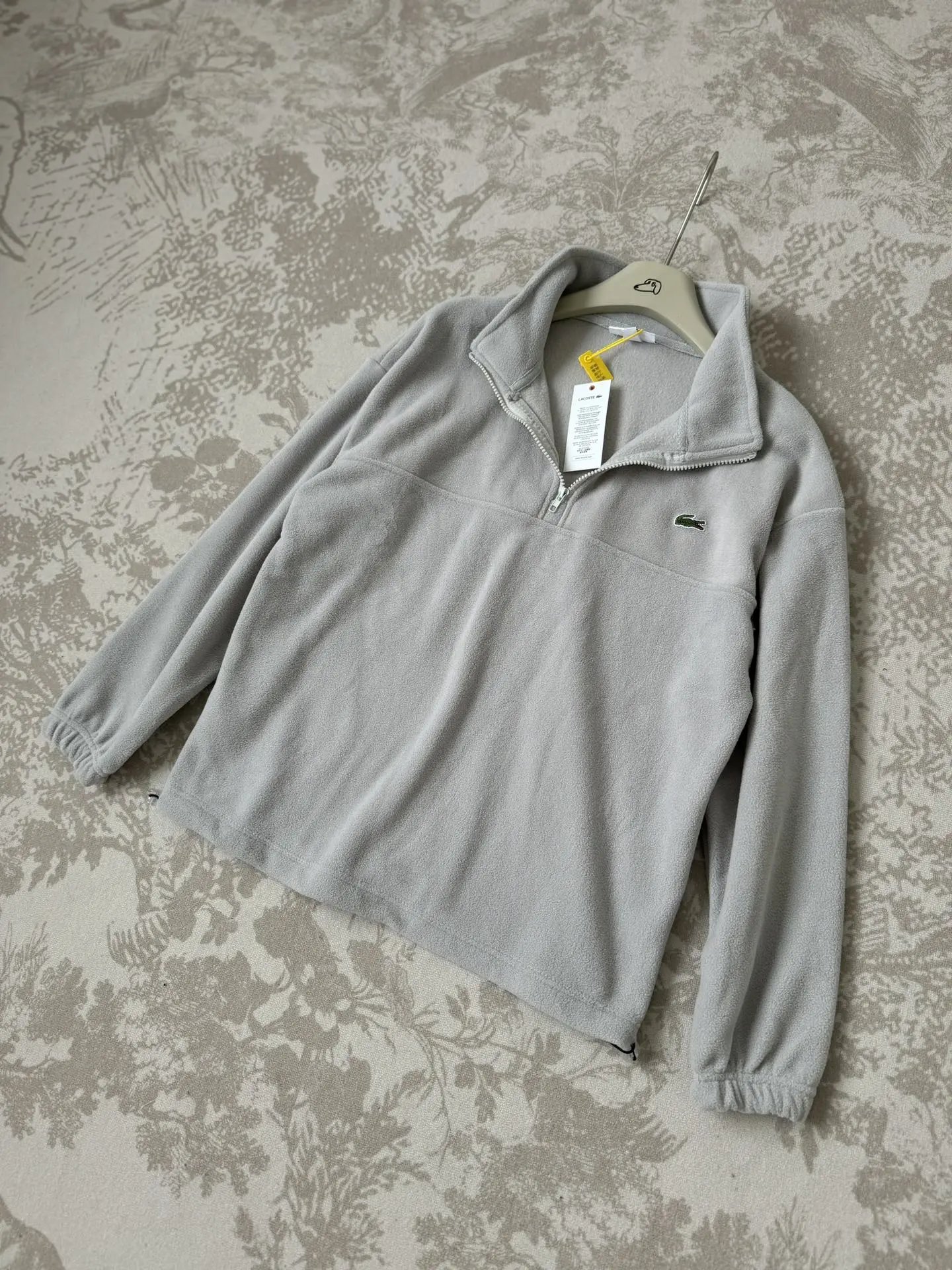Lacoste Half-Zip Fleece Pullover Black Top - 10