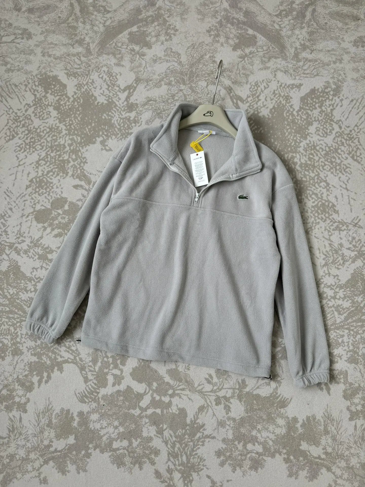 Lacoste Half-Zip Fleece Pullover Black Top - 9