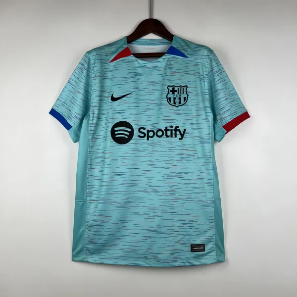 FC Barcelona 2023-24 Third Jersey Aqua with Spotify Sponsorship - 1