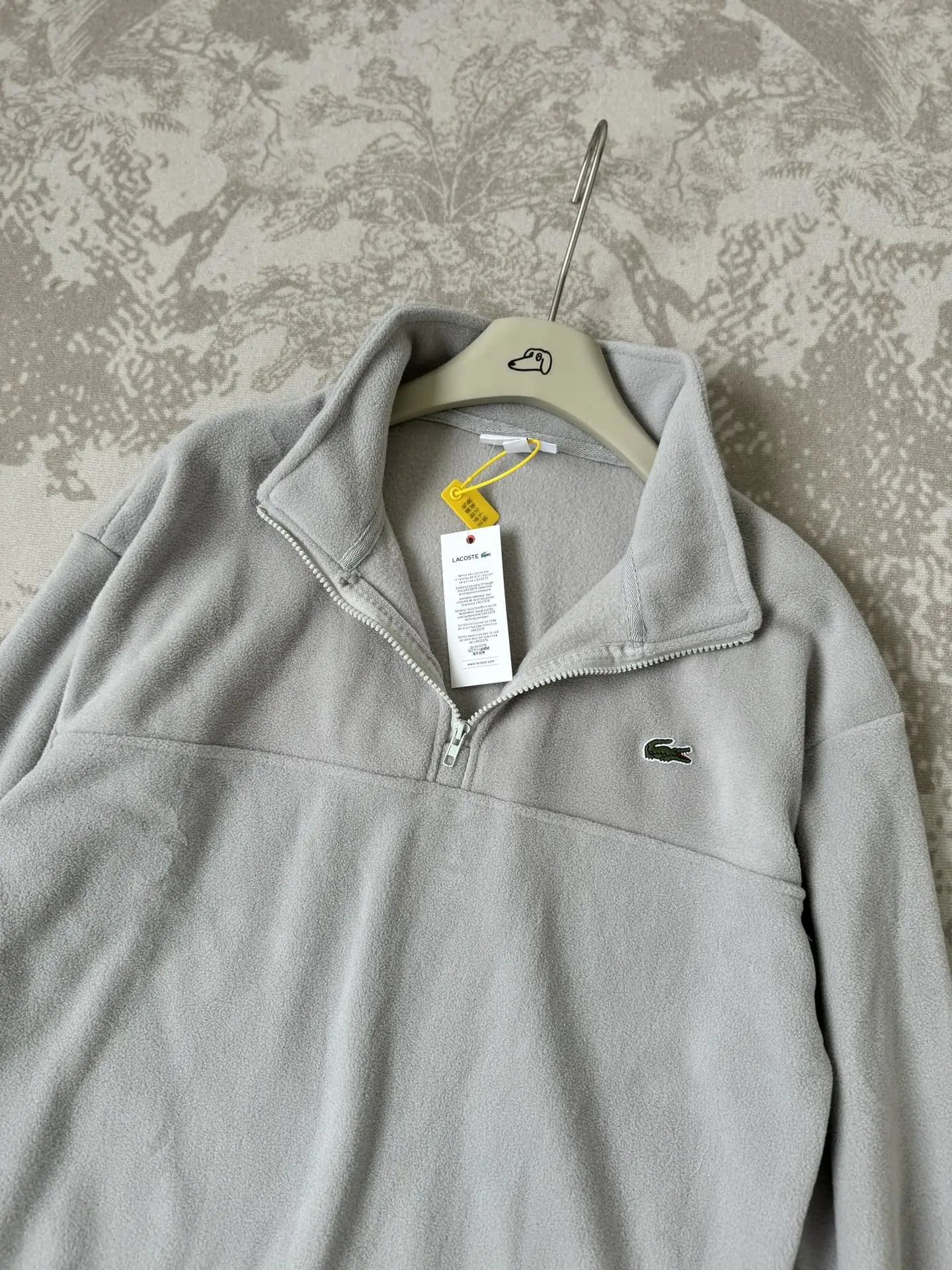 Lacoste Half-Zip Fleece Pullover Black Top - 7