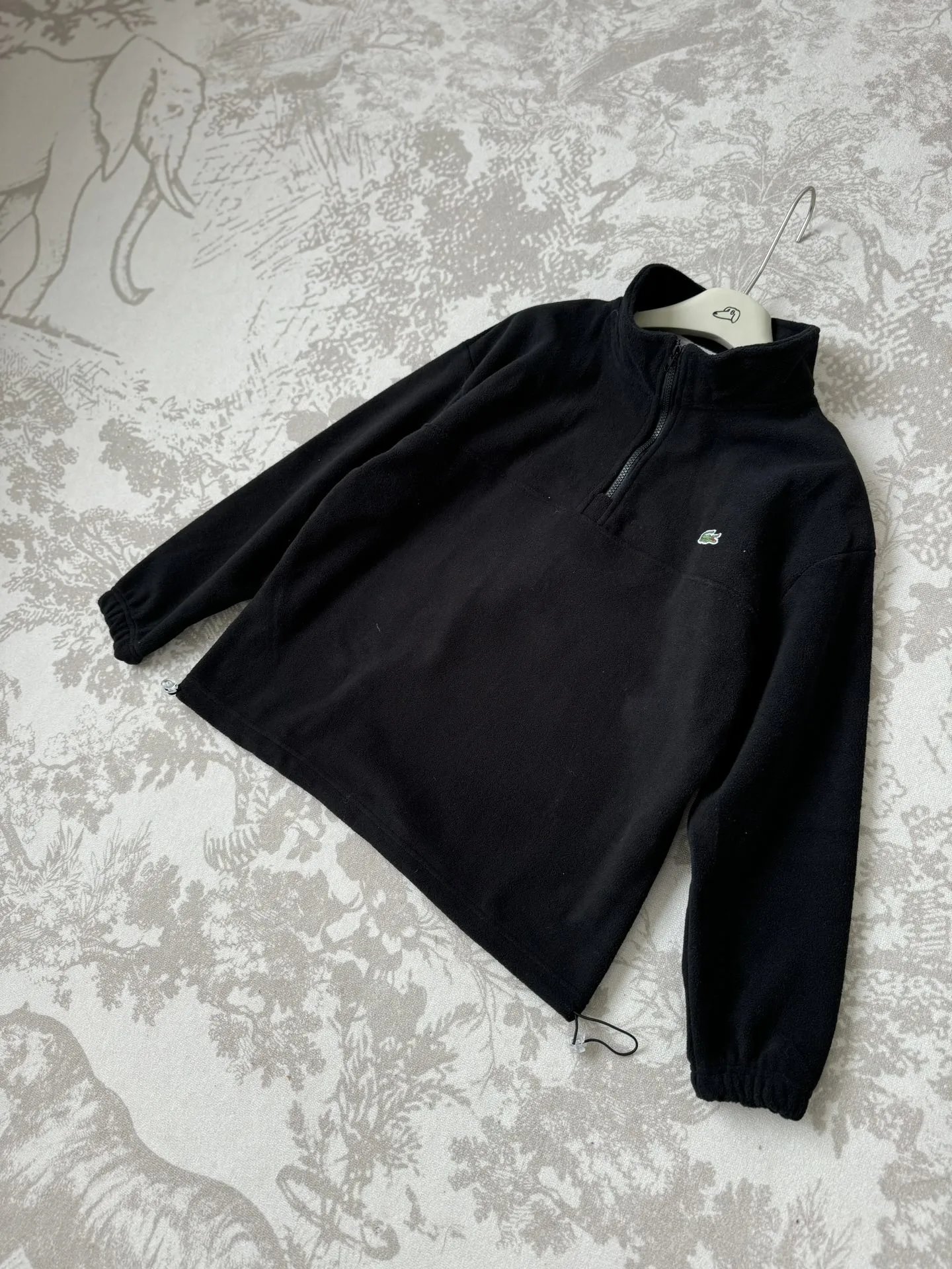 Lacoste Half-Zip Fleece Pullover Black Top - 6