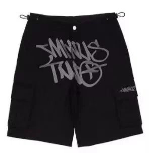 MINUS TWIN Black Graffiti-Print Cargo Shorts - 7