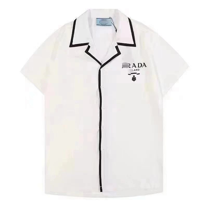 Prada Flame Print Short-Sleeve Shirt White / Black product detail 6 in Litbuy spreadsheet finds