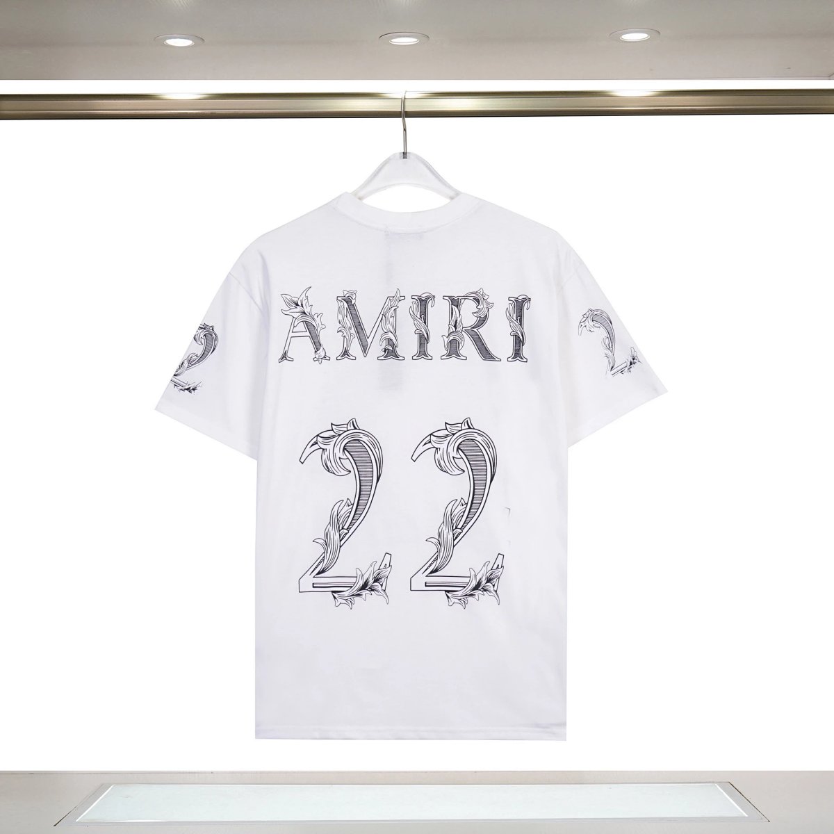 Amiri Ornate '22' Graphic Black T-Shirt product detail 4 in Litbuy spreadsheet finds