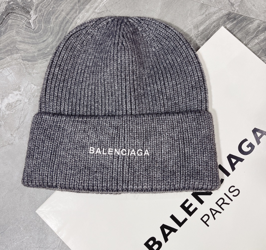 Balenciaga Logo Knit Beanie Gray - 11