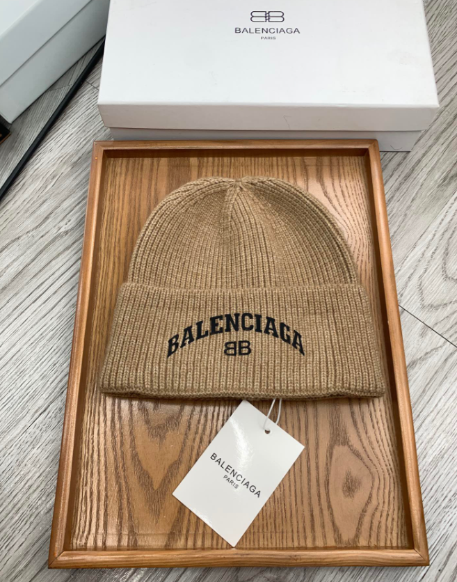 Balenciaga Logo Knit Beanie Gray - 7