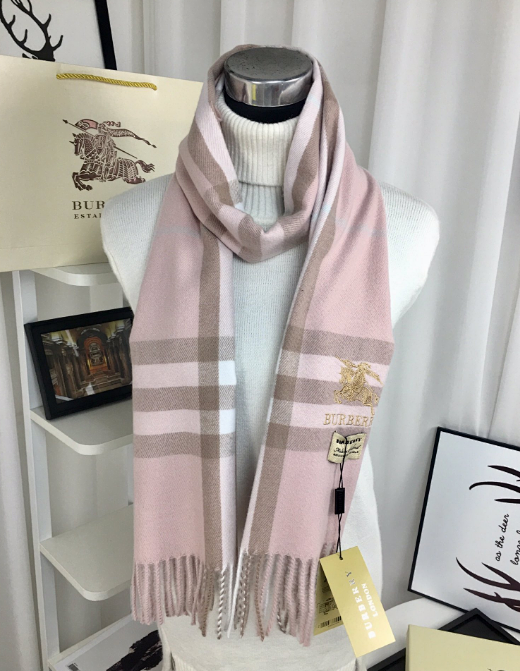 Burberry Classic Check Cashmere Scarf Pink Beige Scarves product listing in Litbuy spreadsheet finds
