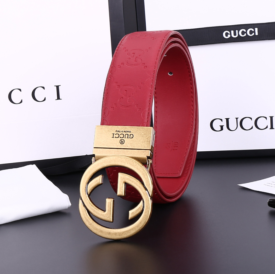Gucci GG Signature Belt Red Gold