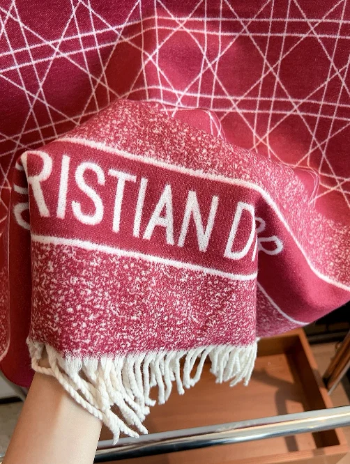 Dior Scarves Oblique monogram fringed scarf product detail image 7