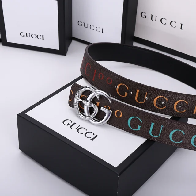 Gucci Belts Logo-Print Double G Buckle Belt product detail image 2