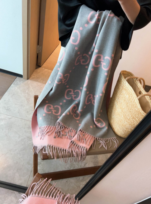 Burberry Check TB Monogram Scarf Dark Grey