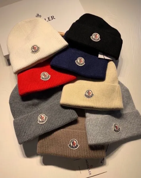 Moncler Logo Beanie Black Hat - 4