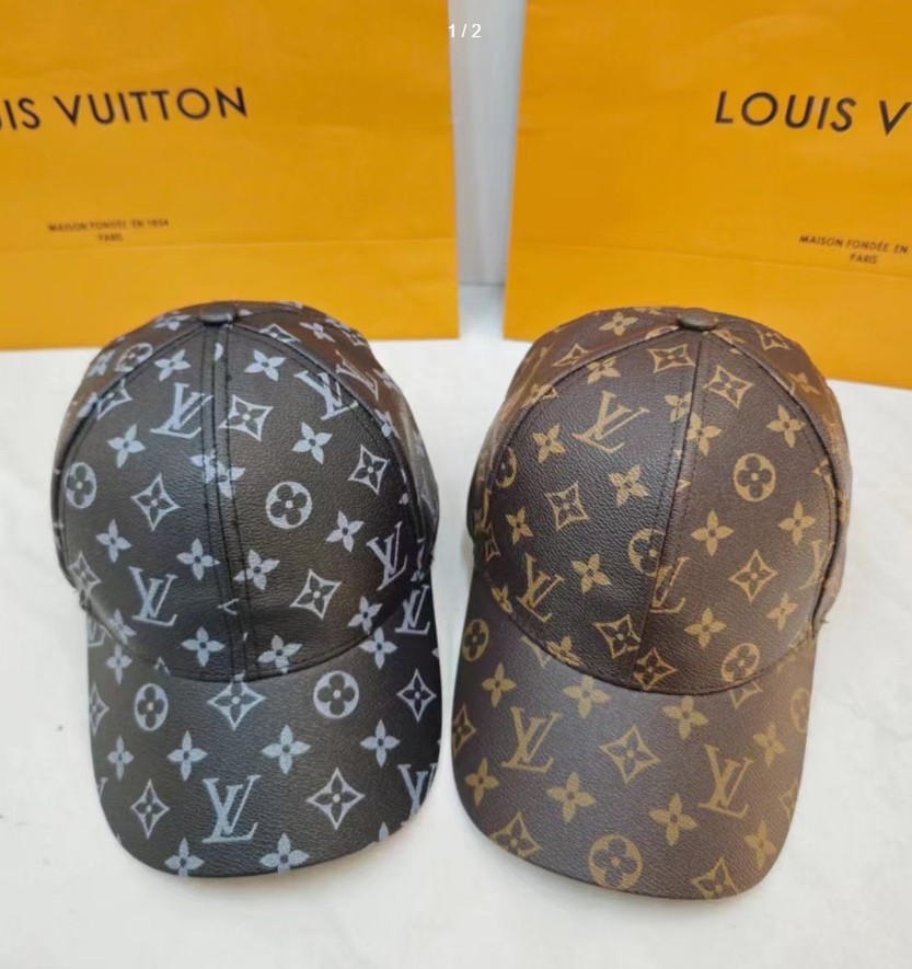 Louis Vuitton LV Embossed Baseball Cap Black Beige Blue - 7