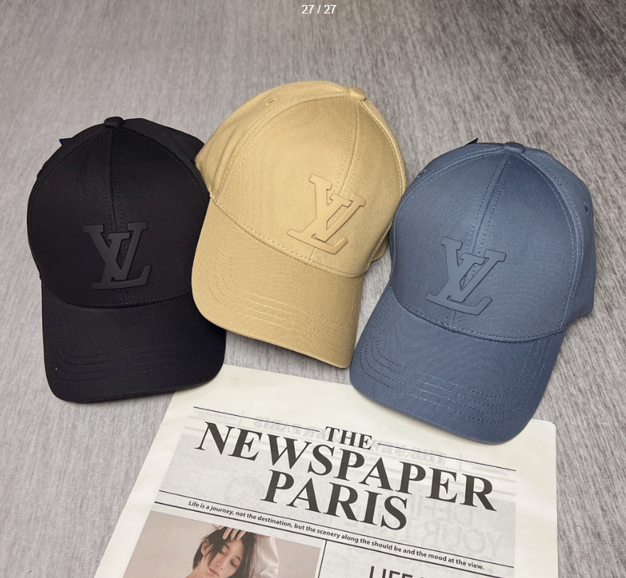 Louis Vuitton LV Embossed Baseball Cap Black Beige Blue - 6
