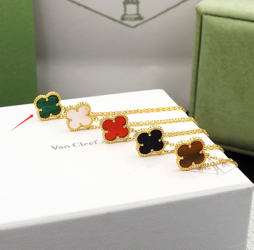 Van Cleef & Arpels Vintage Alhambra Clip Earrings Yellow Gold Multi-Color Display