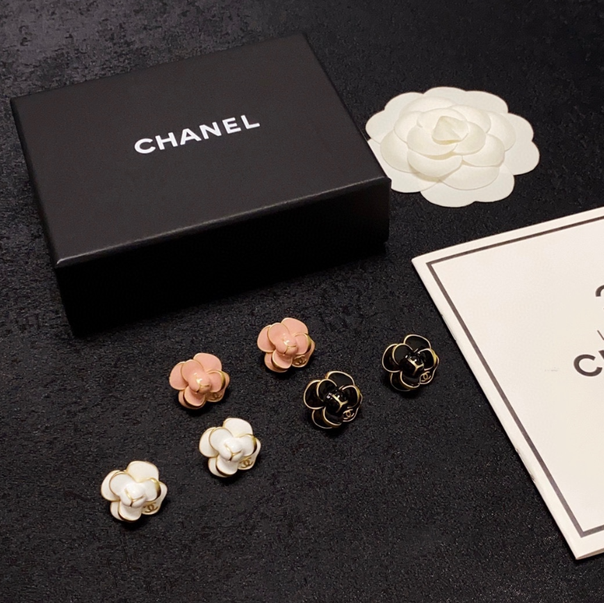 Chanel's classic camellia-style earrings