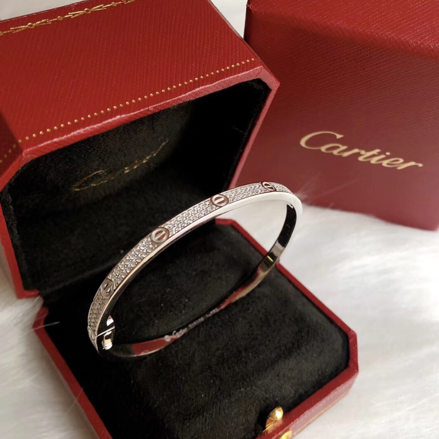 Cartier Love Diamond Bracelet White Gold