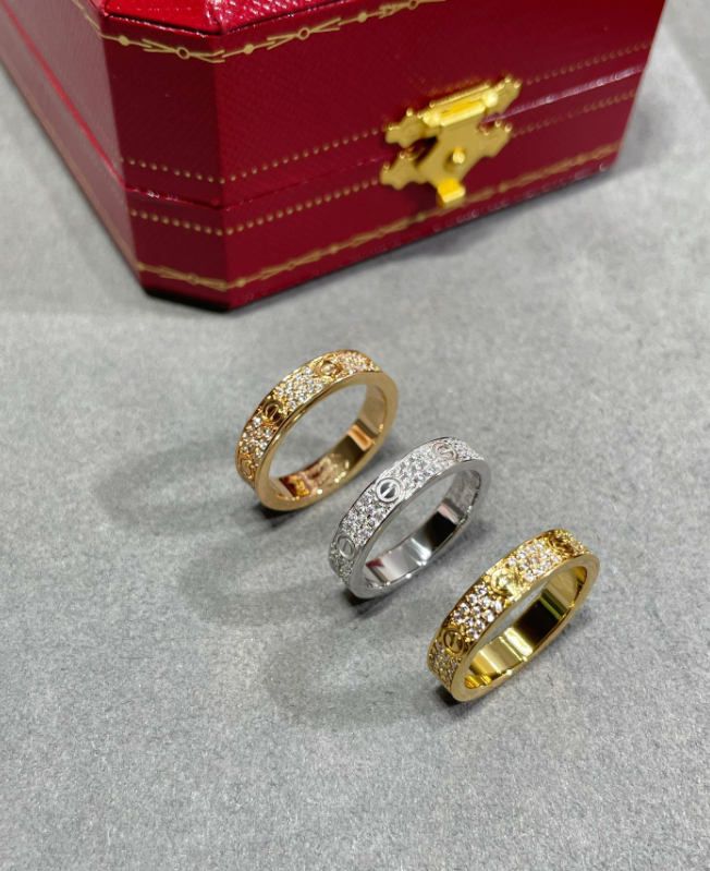 Cartier LOVE collection pavé diamond ring