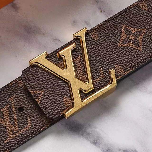 Louis Vuitton Belts LV buckle monogram and Damier check belt product detail image 6