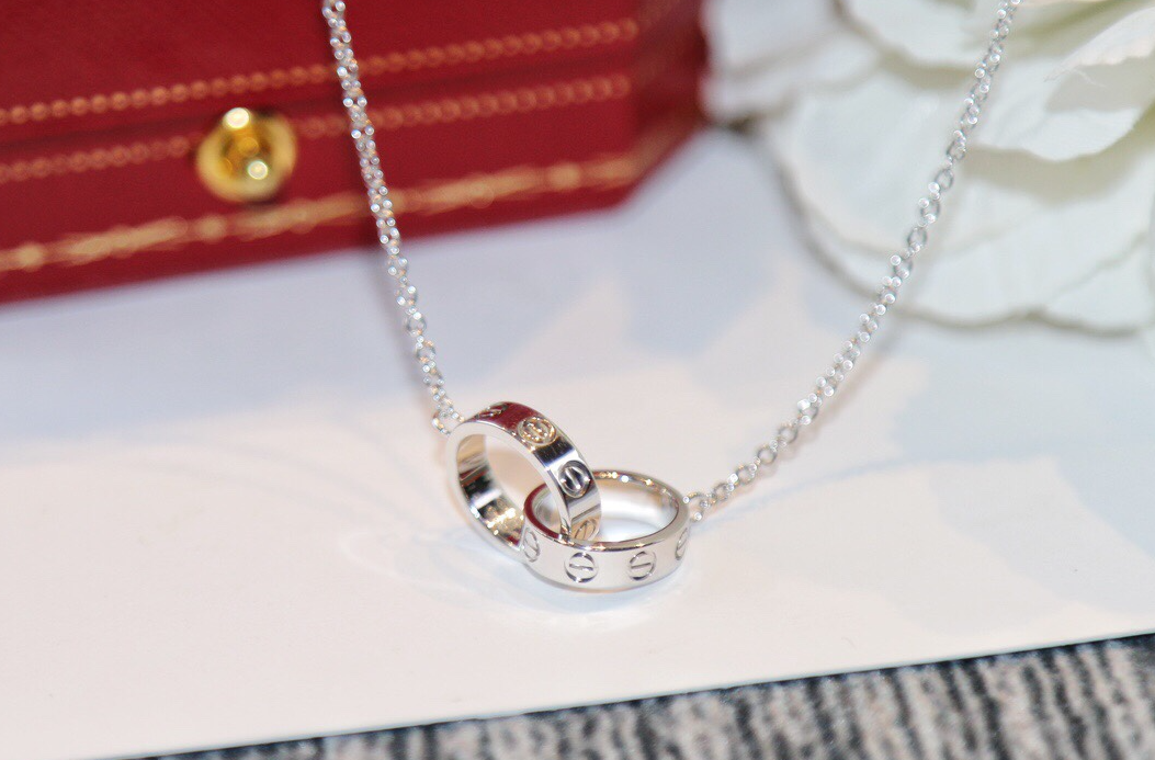 Cartier Love Necklace Circle Pendant Rose Gold