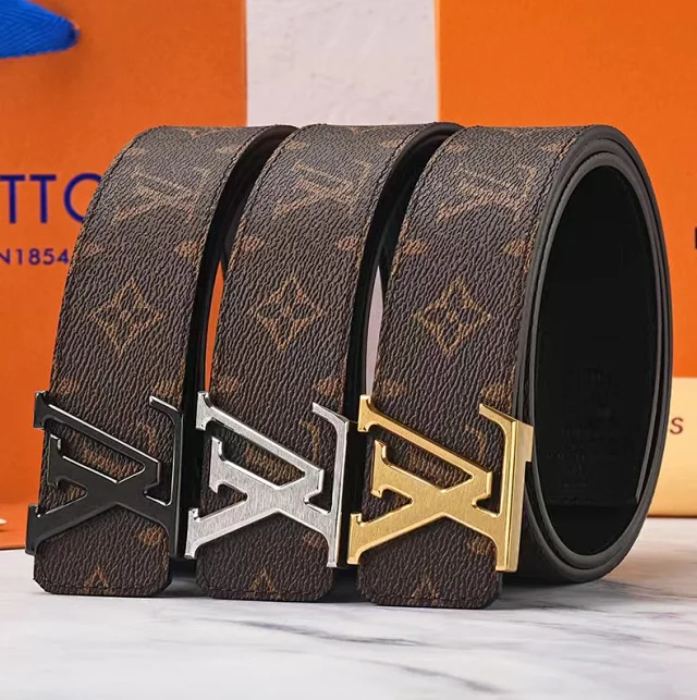 Louis Vuitton Belts LV buckle monogram and Damier check belt product detail image 5