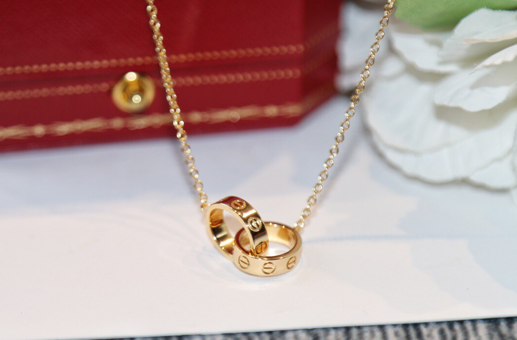 Cartier Love Necklace Circle Pendant Yellow Gold
