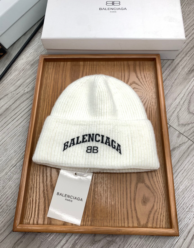 Balenciaga Logo Knit Beanie Gray - 6