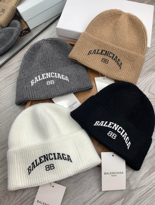 Balenciaga Logo Knit Beanie Gray - 4