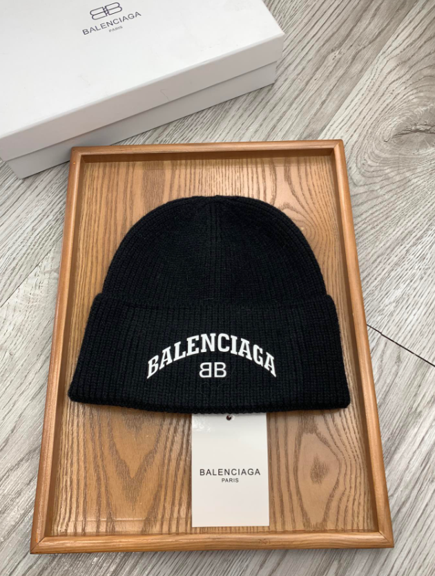 Balenciaga Logo Knit Beanie Gray - 8