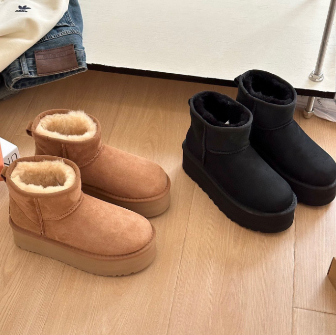 UGG Casual Shoes Fur-Lined Lace-Up Platform Sneakers image 7