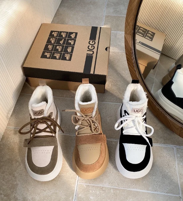 UGG Casual Shoes Fur-Lined Lace-Up Platform Sneakers product detail image 10