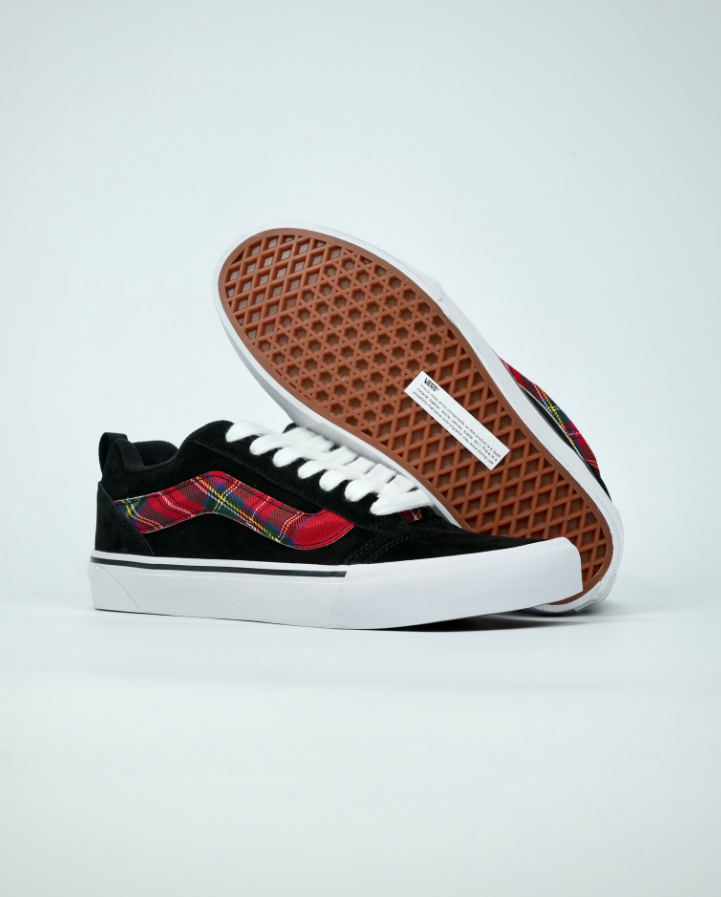 Vans Knu Skool Black Red Plaid