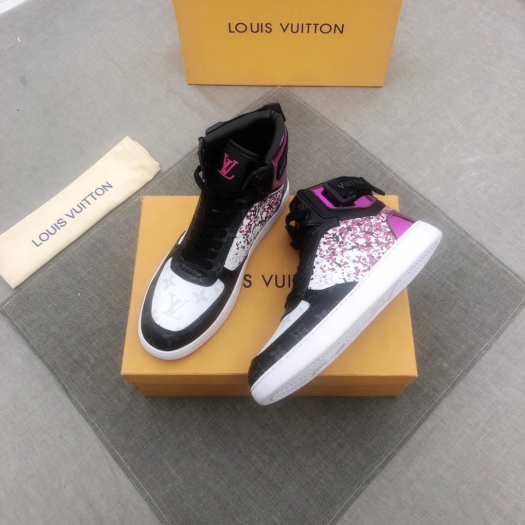Louis Vuitton Rivoli High Top Black Pink Splatter