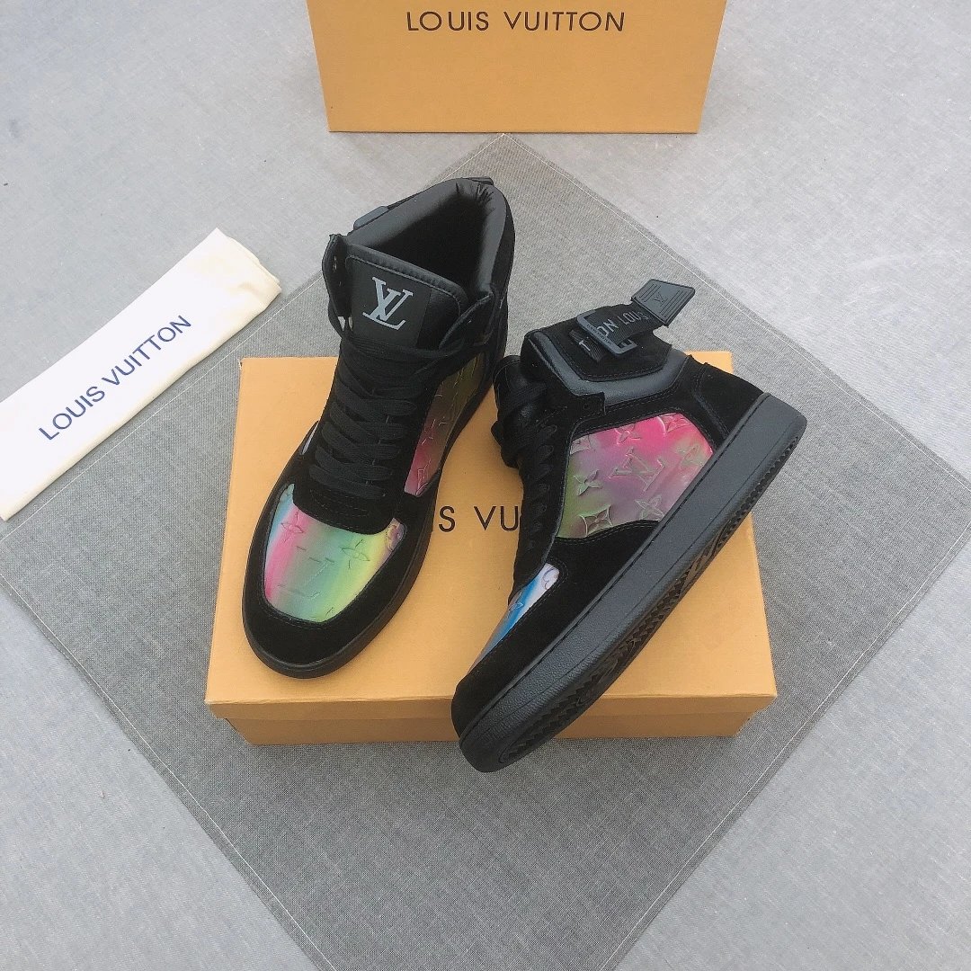 Louis Vuitton Rivoli High Top Black Rainbow Monogram