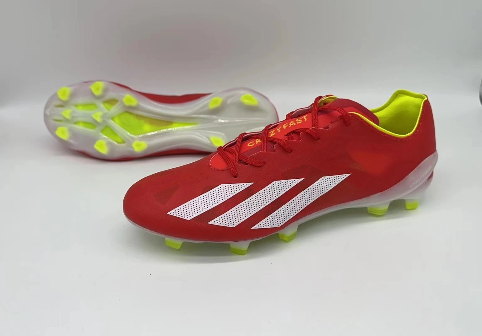 Adidas X Crazyfast Red Fluorescent Yellow Football Cleats Sneakers