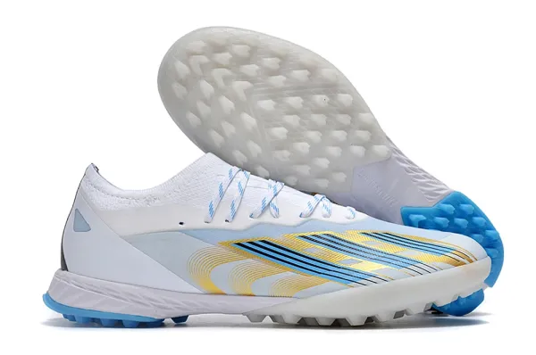 Adidas X Ghosted.1 TF White Blue Yellow Soccer Cleats Running Shoes - 1