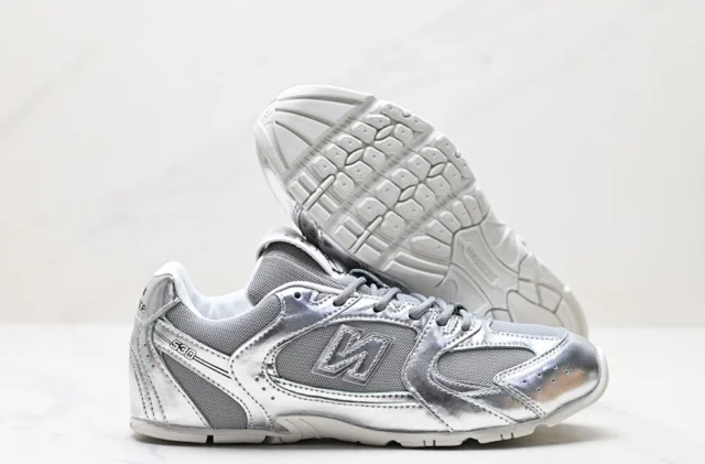 Miu x New Balance Low-top suede and mesh sneakers product detail image 12