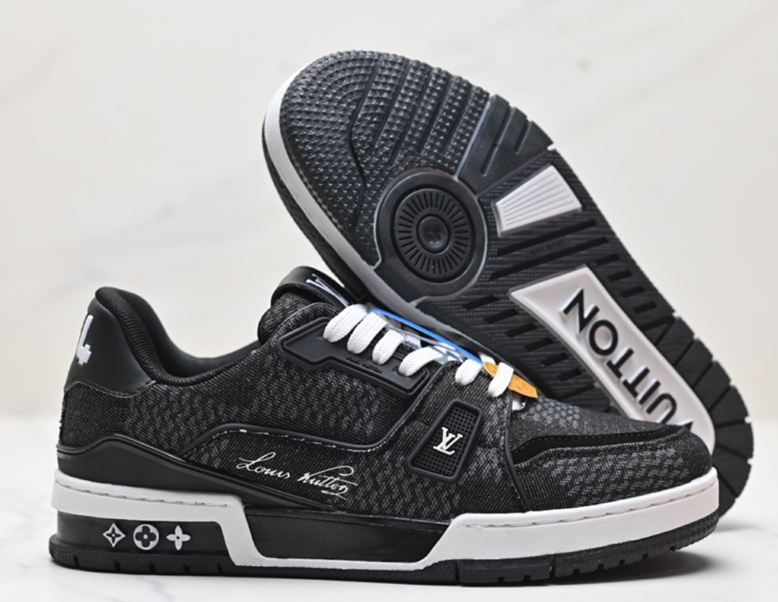 Louis Vuitton Trainer Black Monogram Python