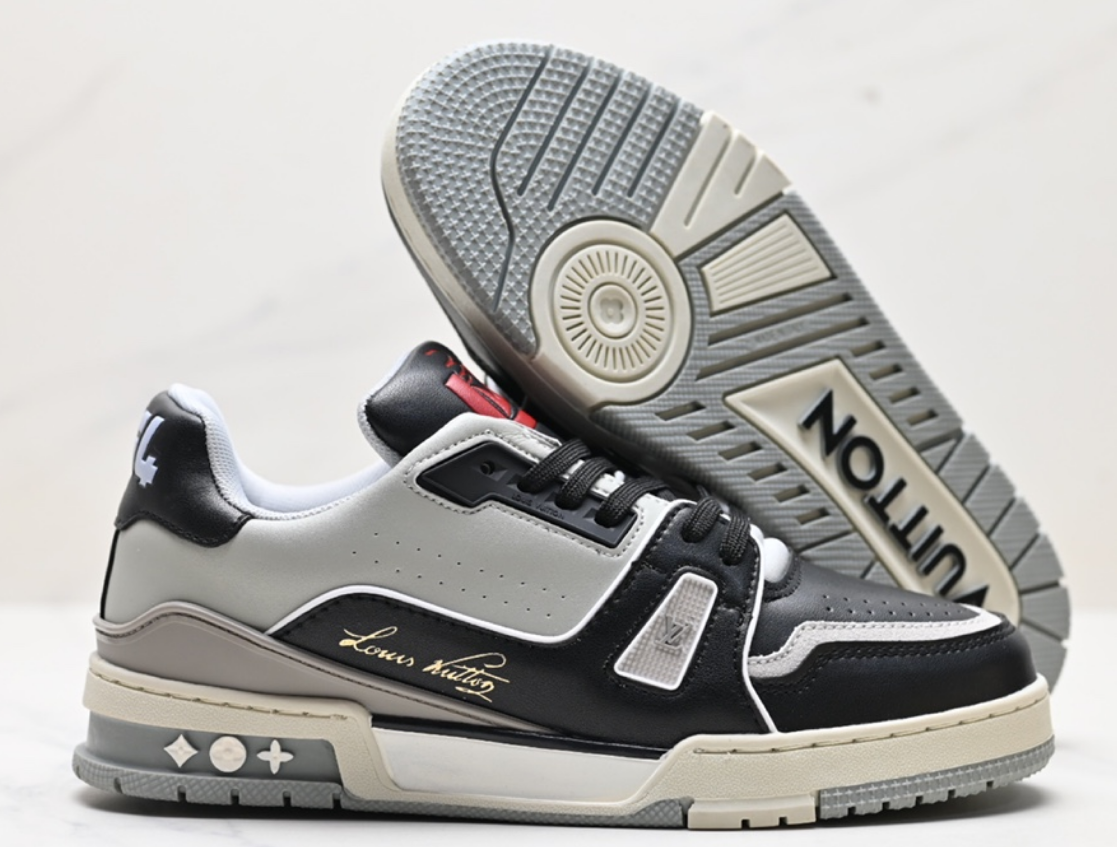 Louis Vuitton Trainer Black Grey Low