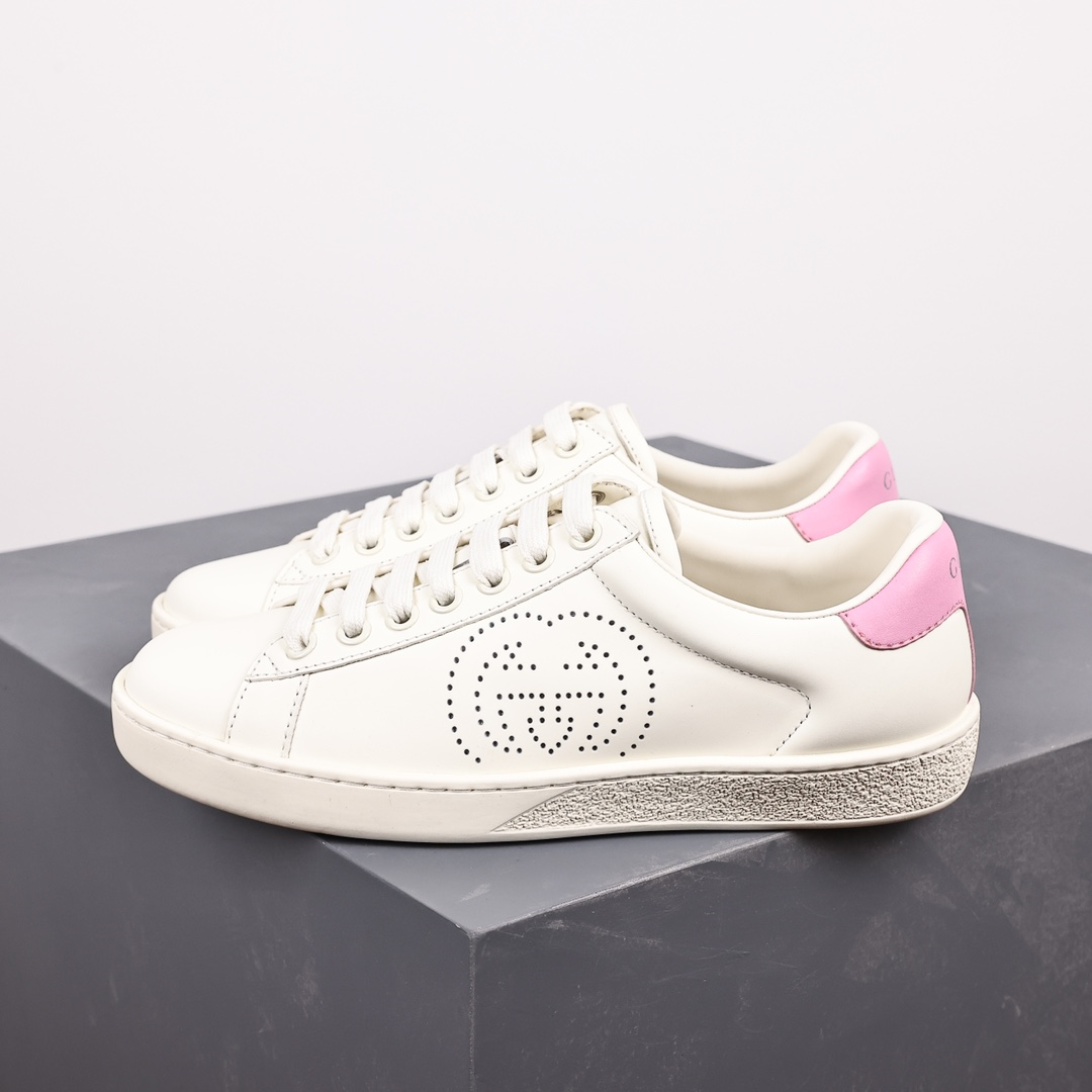 Gucci Ace Interlocking GG Perforated White Pink