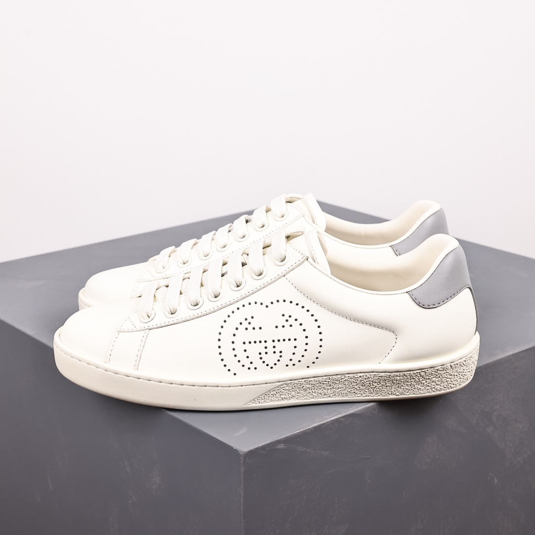 Gucci Ace Interlocking GG Perforated White Grey