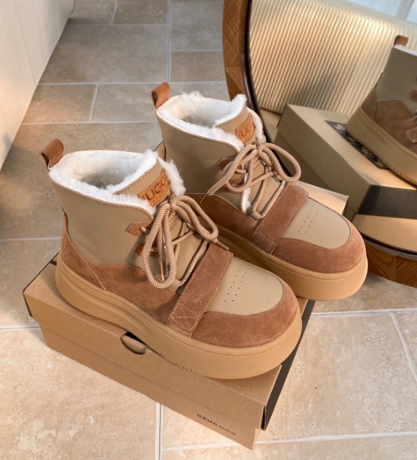 UGG Casual Shoes Fur-Lined Lace-Up Platform Sneakers — 3-3