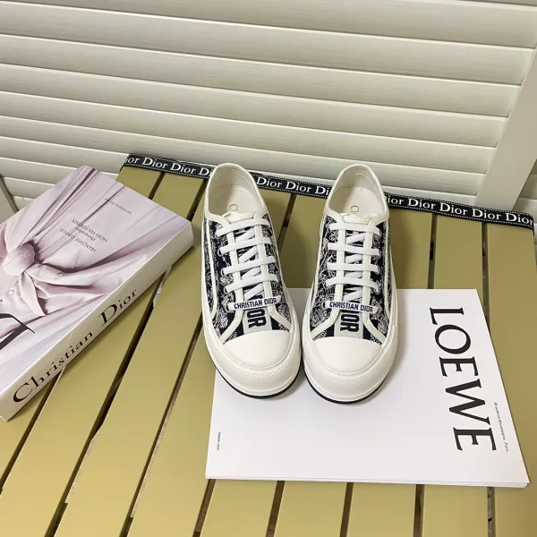 Dior B23 Oblique Print Low-Top Sneakers Black and White - 9