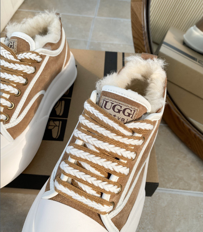 UGG Classic Mini Fluff with Aztec Trim Tan Boots Snow Boots - 7