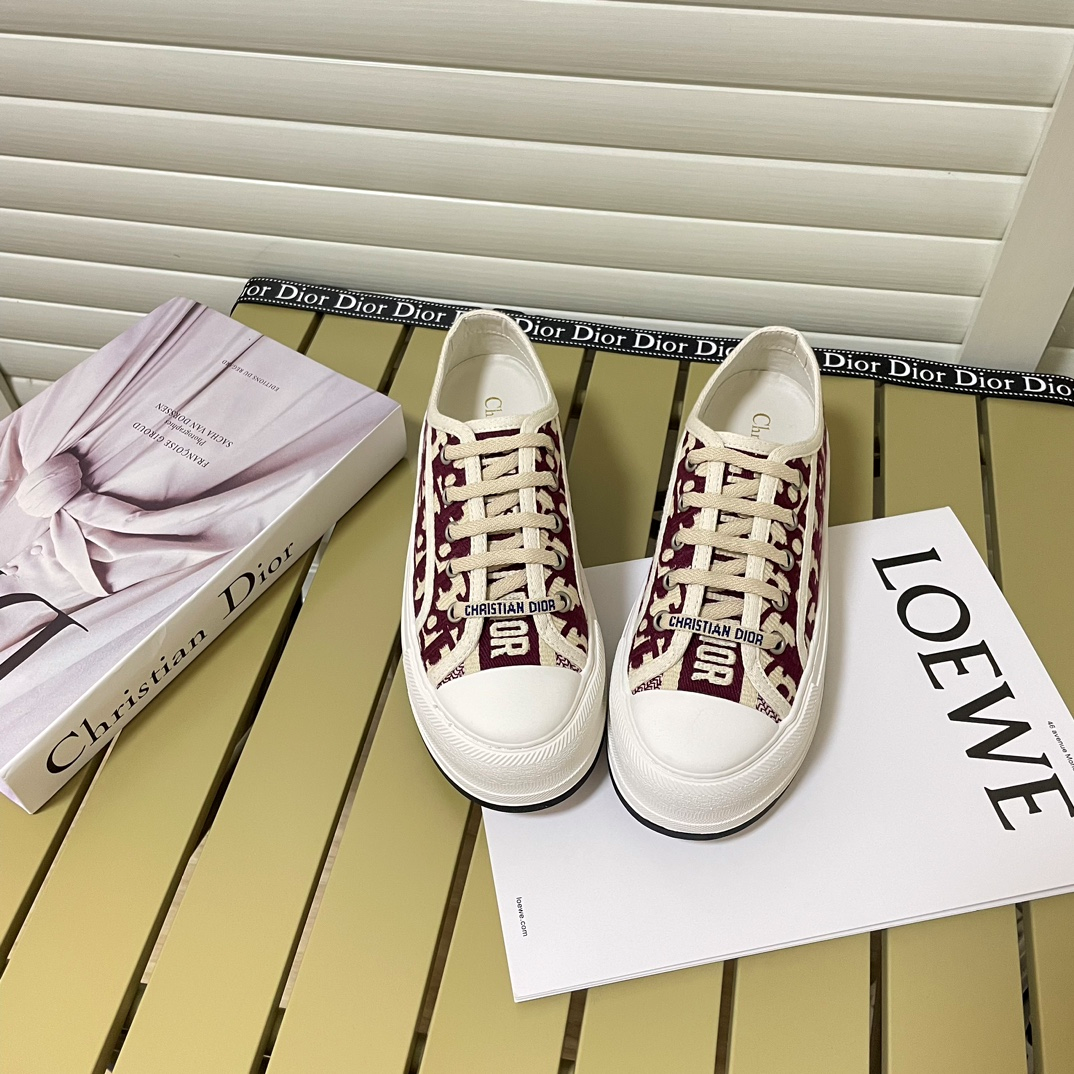 Dior Walk n Dior Low Platform Burgundy Floral
