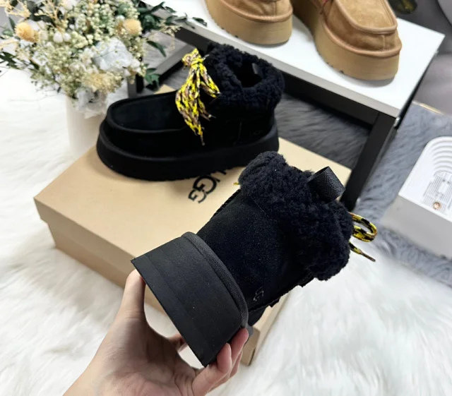 UGG Casual Shoes Fur-Lined Lace-Up Platform Sneakers product detail image 20